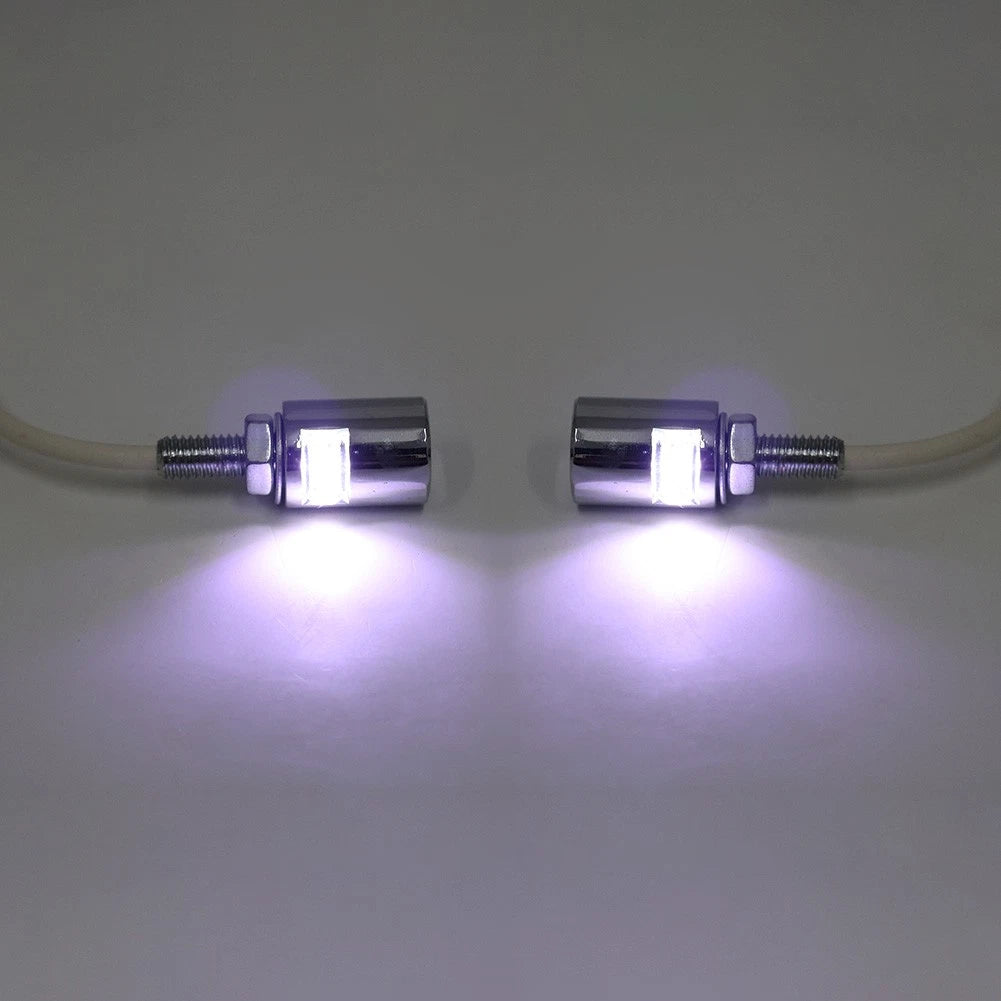 12V LED License Plate Light Lamp for Motorcycle Universal Chrome