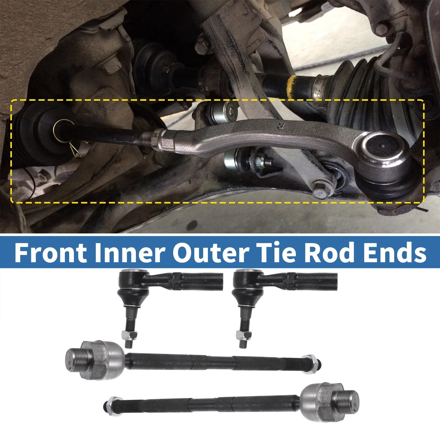 Front Outer Tie Rod End Links Kit for Dodge Ram 1500 (2006 - 2008)