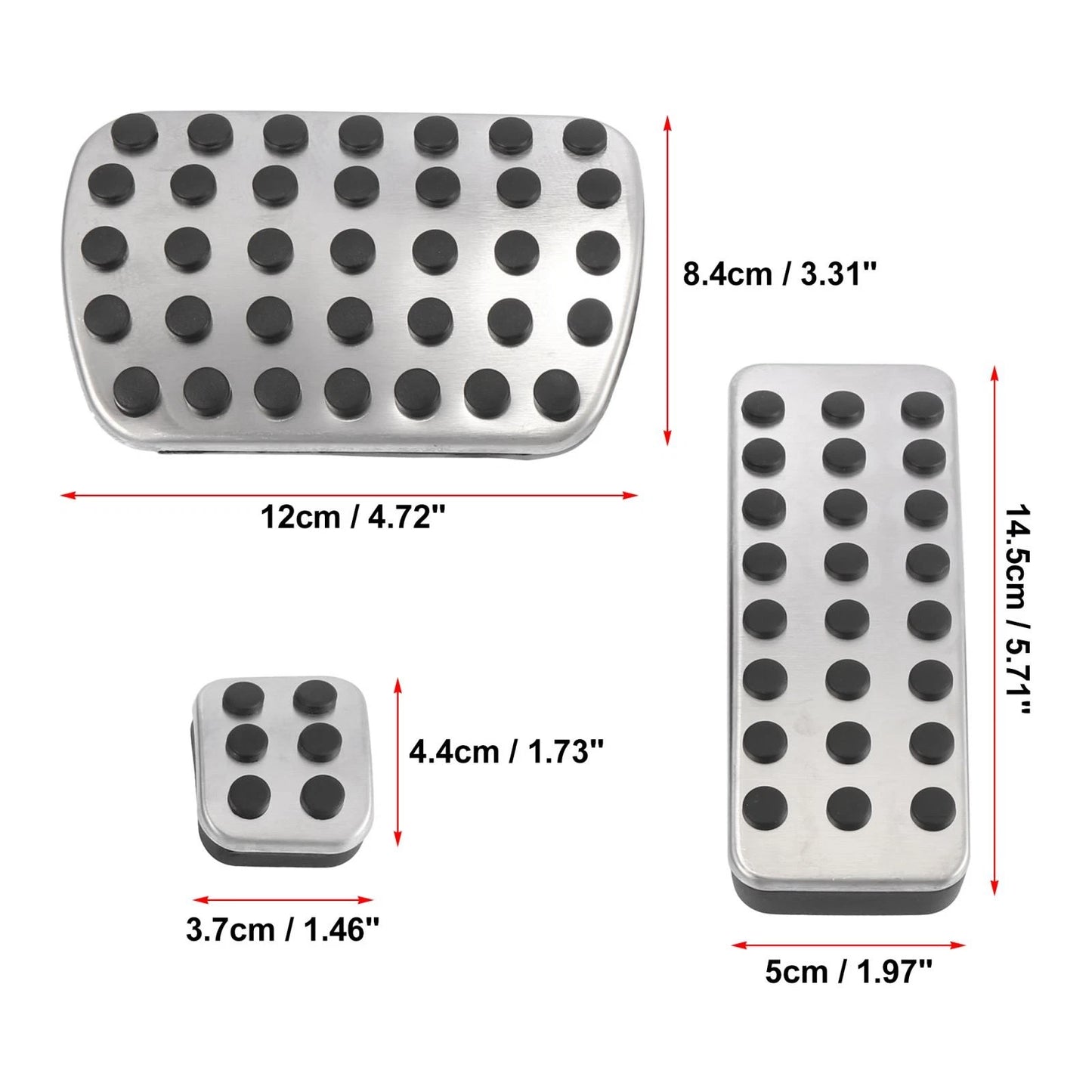 3 x Manual Transmission Brake Gas Pedal Pad Covers for Mercedes-Benz