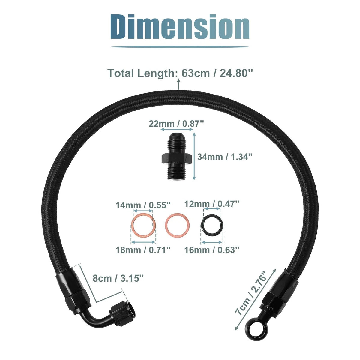 Braided Fuel Line for Honda Accord, Civic, Acura Integra (B/D Series)