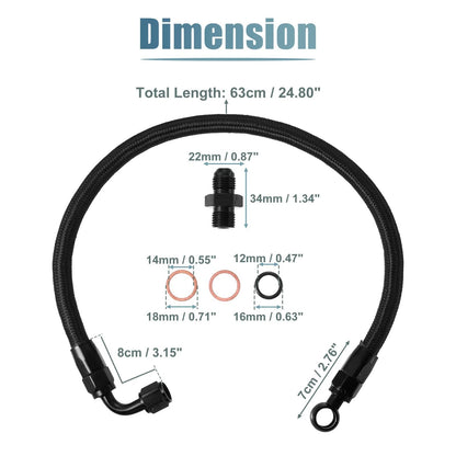 Braided Fuel Line for Honda Accord, Civic, Acura Integra (B/D Series)