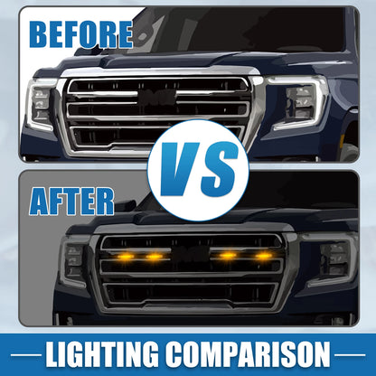 Front Grille LED Light Set for Toyota 4Runner TRD Pro (2017-2023) Amber Black