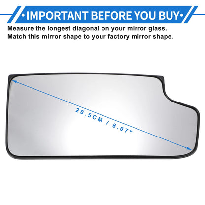 Lower Part Mirror Glass Heated Right Passenger Side for GMC