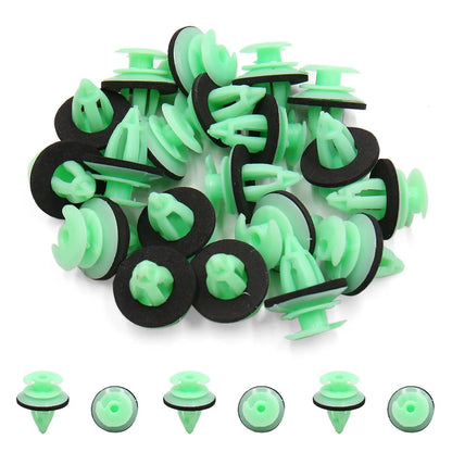 9mm Green Plastic Rivets Clips (20 Pcs) for Volvo Bumper