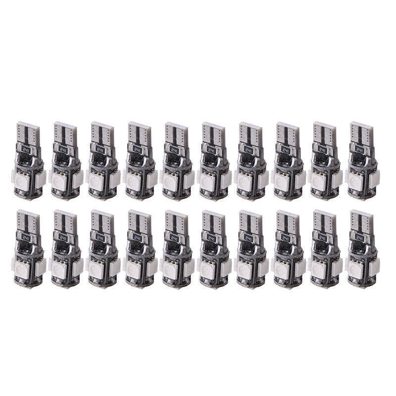 20 x T10 5-SMD 5050 Red LED Light Bulbs for Various Vehicles ( Specified)
