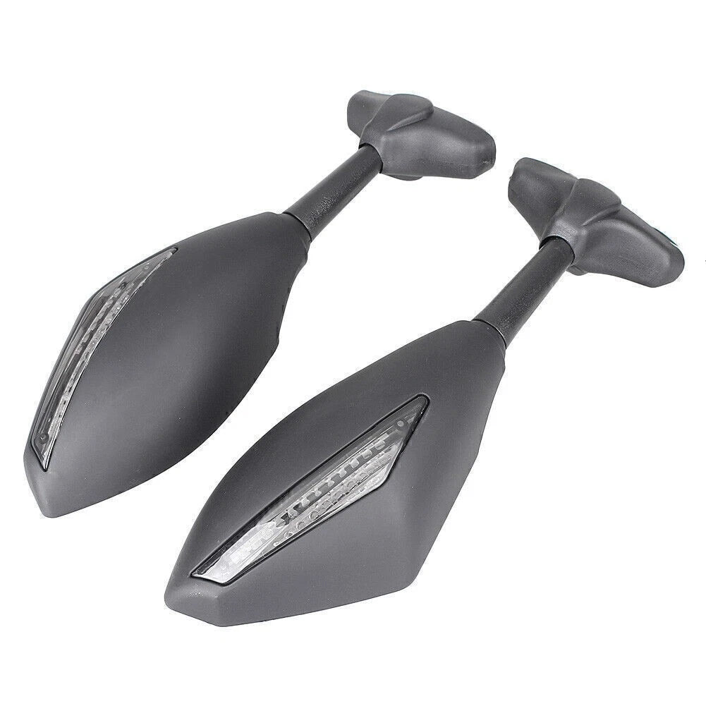 2 x Rearview Mirrors with Turn Signal Lights for Ducati Honda