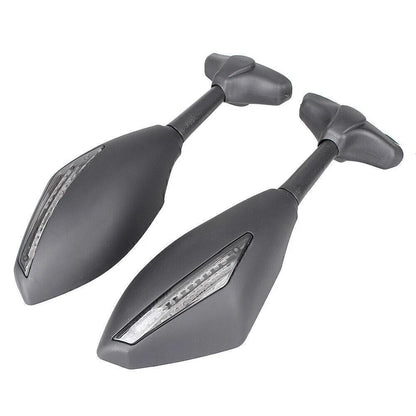 2 x Rearview Mirrors with Turn Signal Lights for Ducati Honda