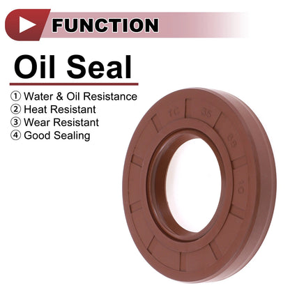Oil Seal 35x68x10mm Brown Rotary Shaft Seal FKM Rubber 2 x