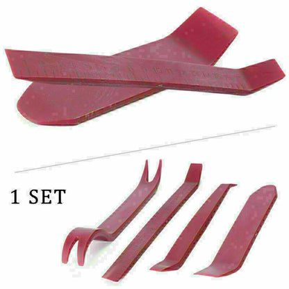 Universal Car Dash Moulding Trim for GPS Door Panel Radio Pry Tool - Red