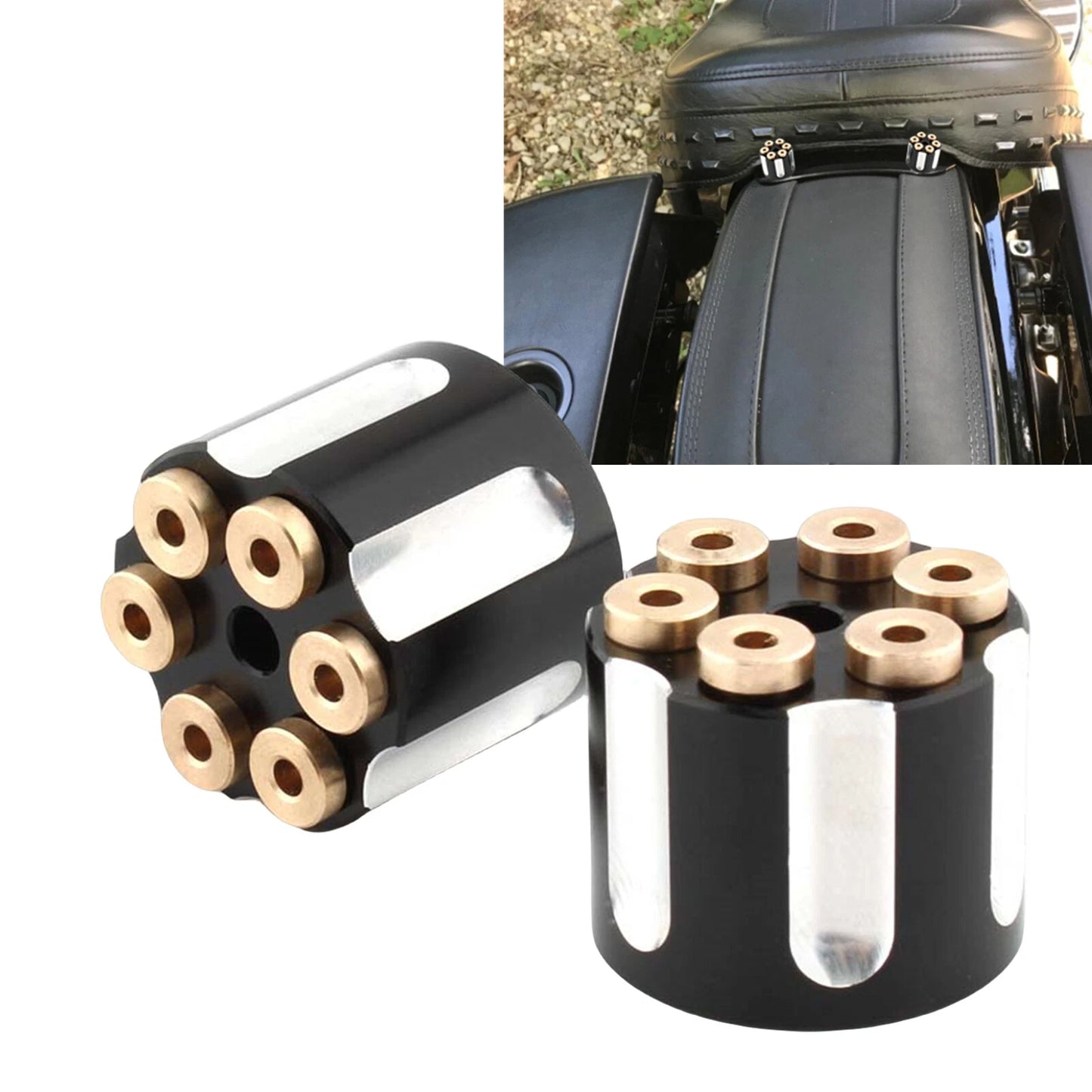 2 x Black White Rear Seat Bolt Screws for Harley Davidson Road King