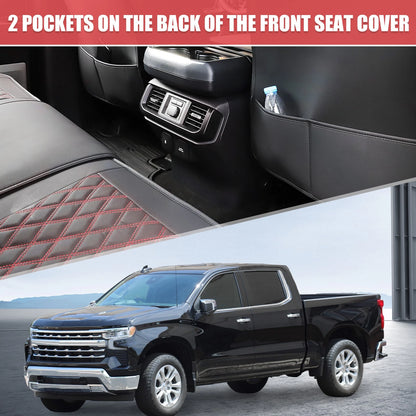 Front Seat Covers for Chevrolet Seat Protector Black Red