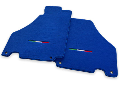 Floor Mats Set for Ferrari 360 Modena LHD with Emblem Blue Carpets (2000-2005)