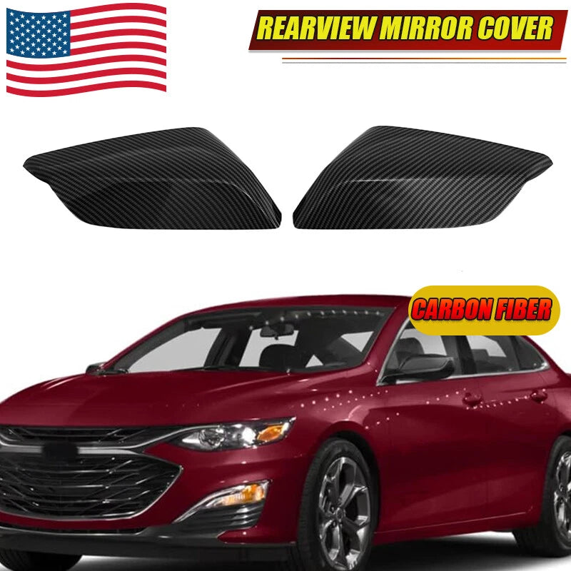 Carbon Fiber Rear View Mirror Cover Caps for Chevrolet Malibu (2016-2022)