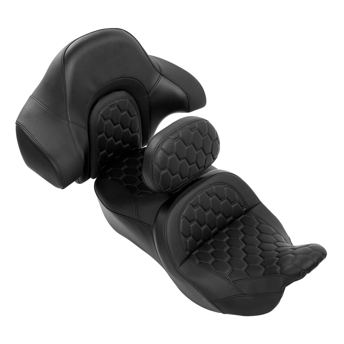 Black Rider Passenger Seat & Backrest for Harley Touring Street Glide (14-23)