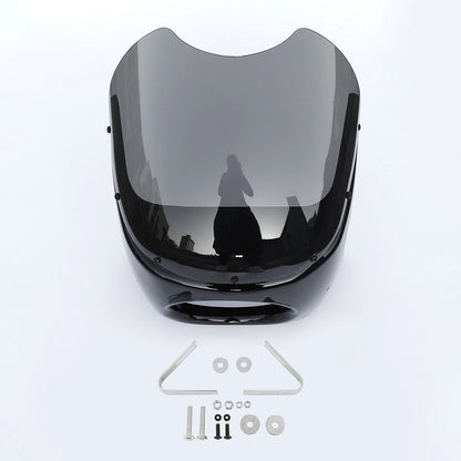 7-inch Round Motorcycle Headlight Headlamp Light Fairing Smoke Windshield Windscreen