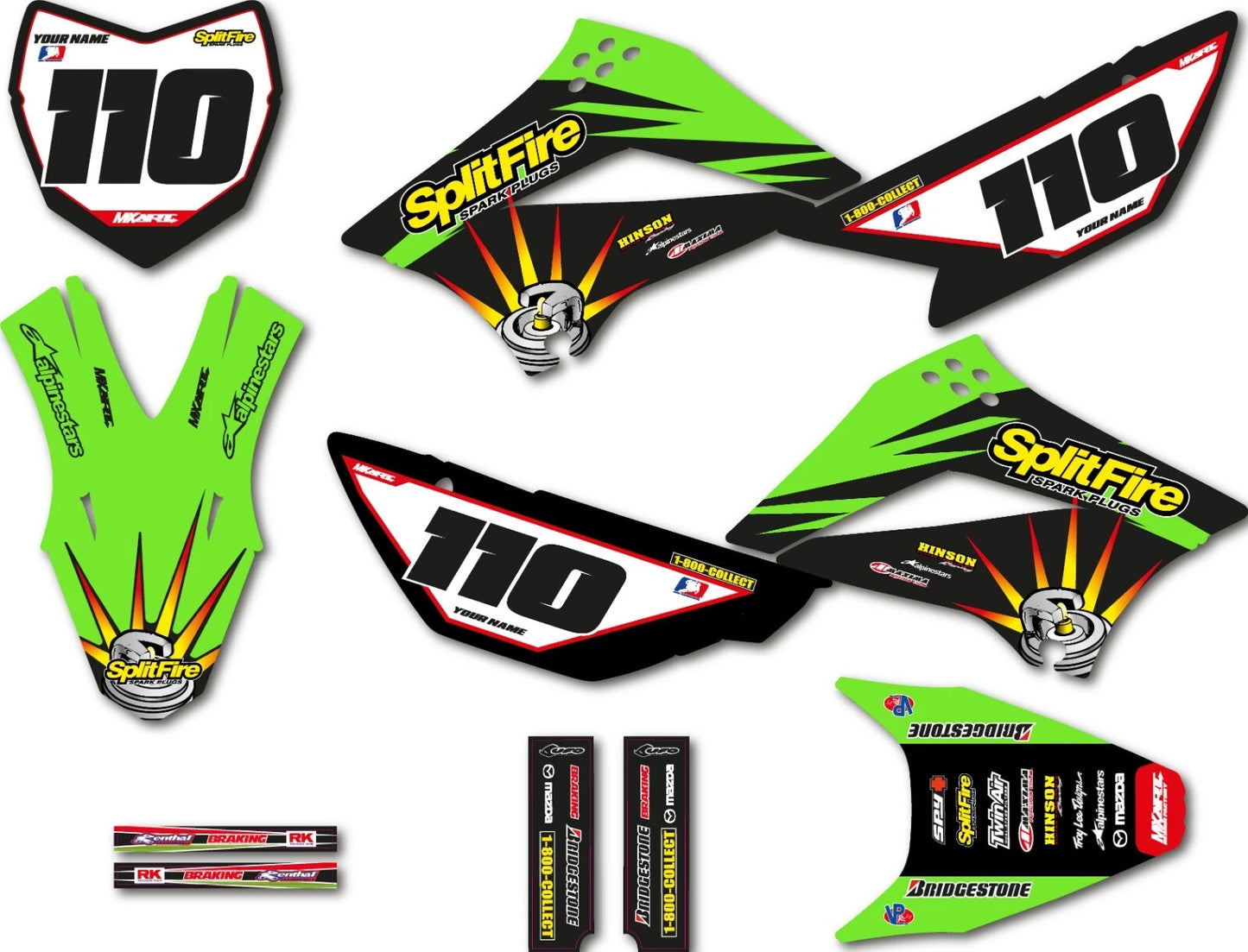 Custom Sticker Kit for Kawasaki KLX 110 (2010-2023)