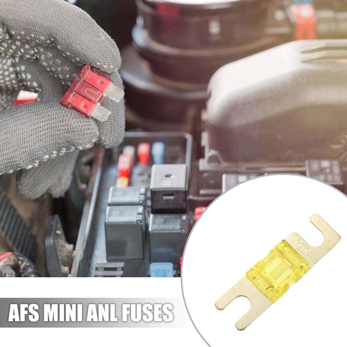 6 x 120A AFS Mini ANL Fuses for Car Truck Motorcycle Boat Audio