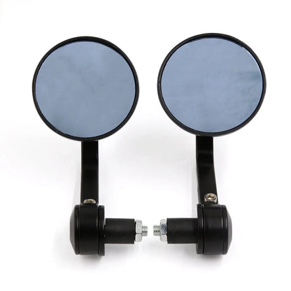 2 x Adjustable Handlebar End Round Rear View Side Mirror for Motorcycle