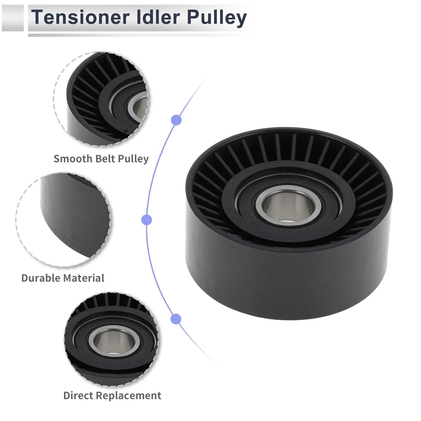 Drive Belt Idler Pulley for Porsche 911 (2009-2015) - Black 1 x Piece