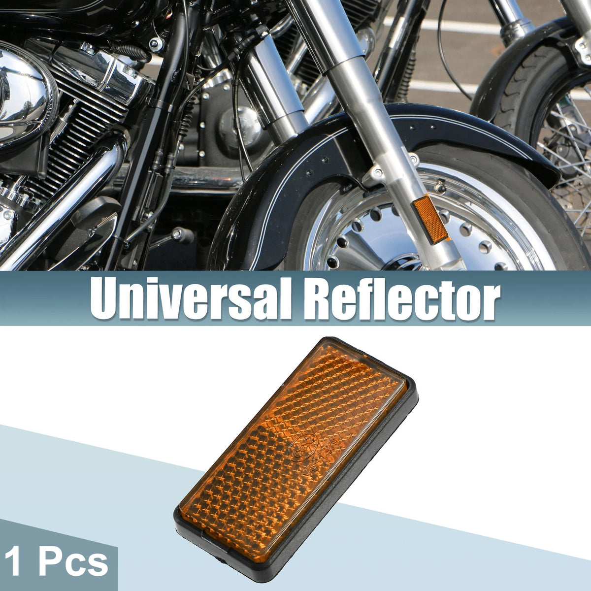 Universal Safety Spoke Reflective with Screw / 56x26mm for Motorcycle Orange