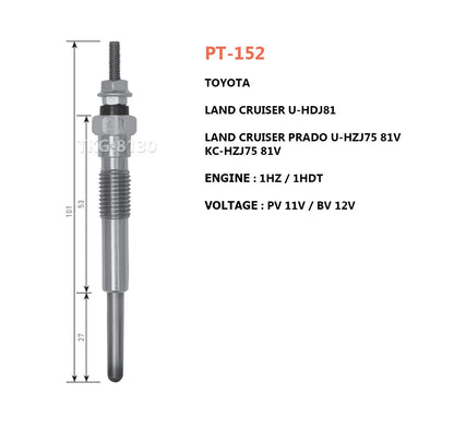 6 x Glow Plugs for Toyota Land Cruiser Prado (2003-2009)
