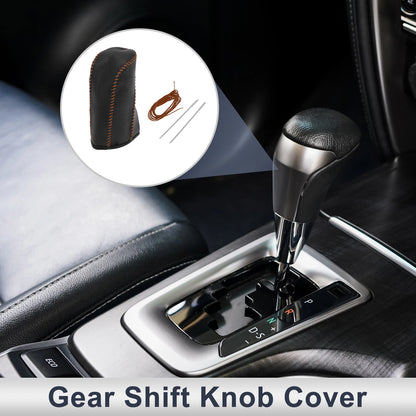 1 Pc Gear Shift Knob Cover for Nissan Tiida (2004-2012) Pebbled Black Brown