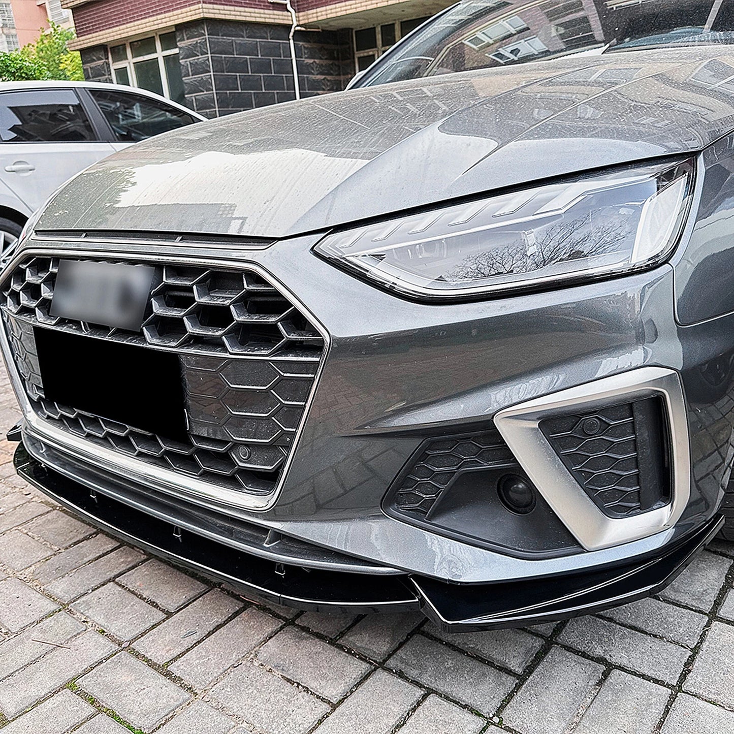 Front Spoiler Lip for Audi A4 S4 B9.5 Sline (2020-2024) Gloss Black