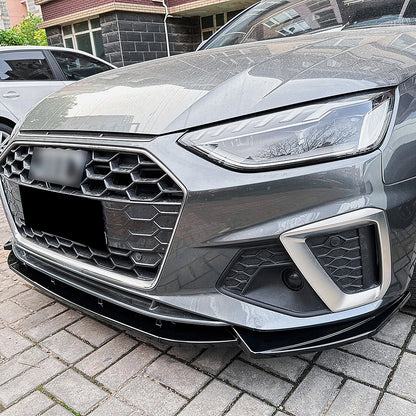Front Spoiler Lip for Audi A4 S4 B9.5 Sline (2020-2024) Gloss Black