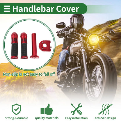 Motorcycle Hand Grips Cover Handlebar End Grips Side Oval Groove Pattern