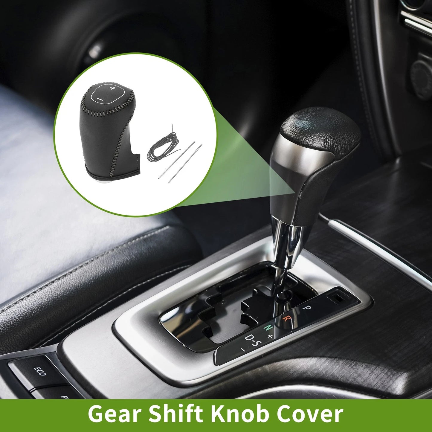 Gear Shift Knob Cover 1 Pc Black Grey for Chevrolet Malibu (2016-2020)