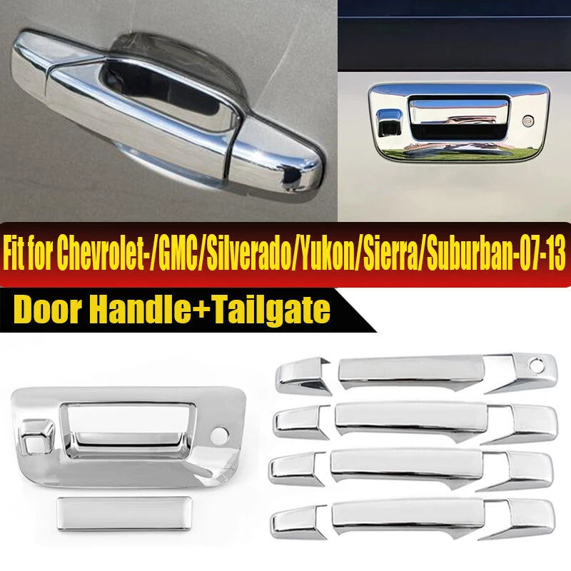 Chrome Door Handle Covers & Tailgate Trim for Chevy Silverado GMC Sierra (2008-2014)