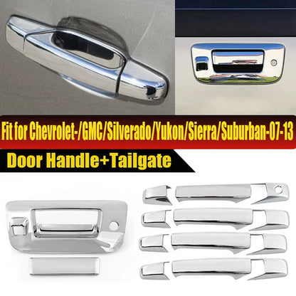 Chrome Door Handle Covers & Tailgate Trim for Chevy Silverado GMC Sierra (2008-2014)