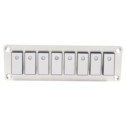 8 Rocker Switch Panel with LED Light for Boat Car