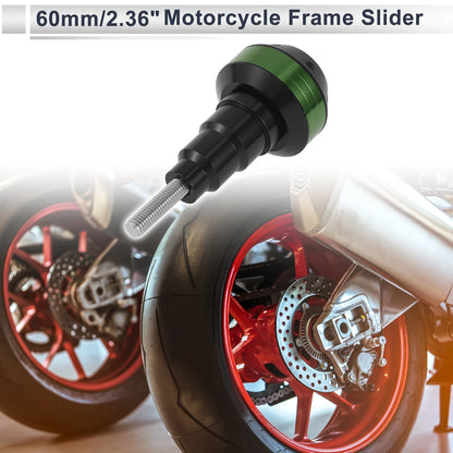 11mm Aluminum Alloy Plastic Motorcycle Slider Frame Bolt Green for Make Model
