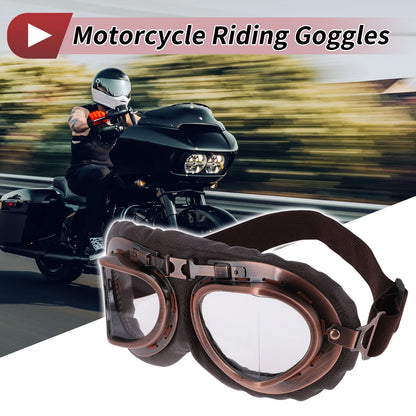 Set 1 x Motorcycle Riding Goggles Transparent Lens Brown Frame Sunglasses
