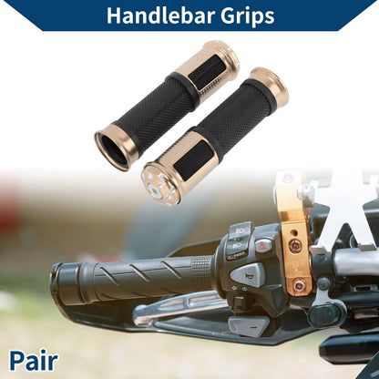 23 x 25 mm Hand Grips Cover Aluminum Alloy Rubber Retro Color 1 Pair for Motorcycle