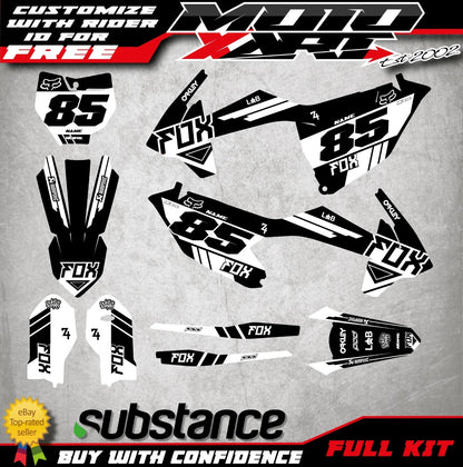 Custom Decals for KTM SX 85 GLOW BLACK STYLE Full Sticker Kit (2018-2022)