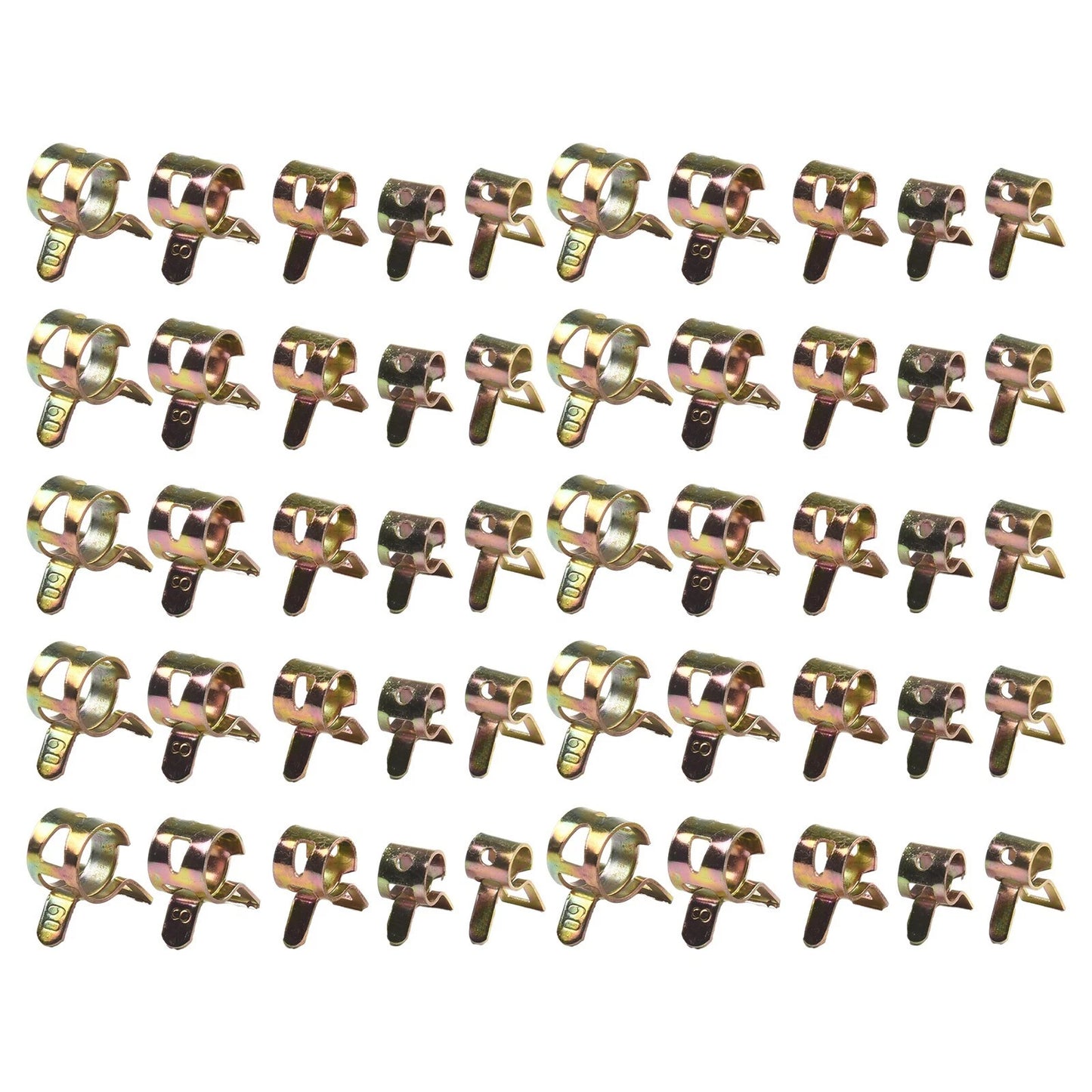 50 5-9mm Fastener Spring Clip Clamp Assortment