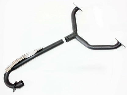 Blue Alloy Twin Exhaust Pipe Mufflers for 250cc Dinosaur Style Quad ATV