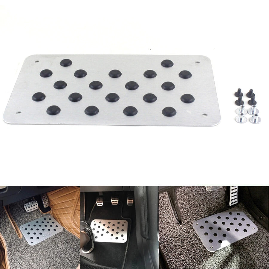 Universal Car Aluminum Alloy & Rubber Heel Plate Pedal Mat