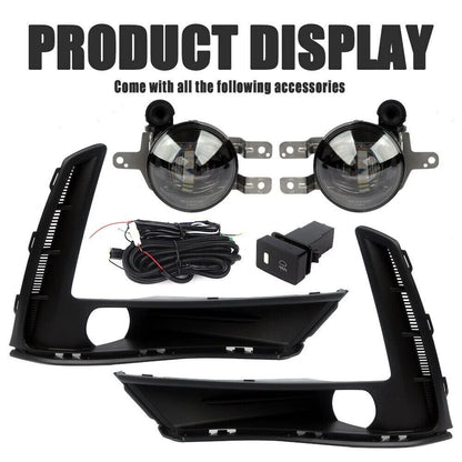 LED Fog Lights for Honda CR-V 2023-2024 Bumper w/ Bulb Switch & Bezel Set