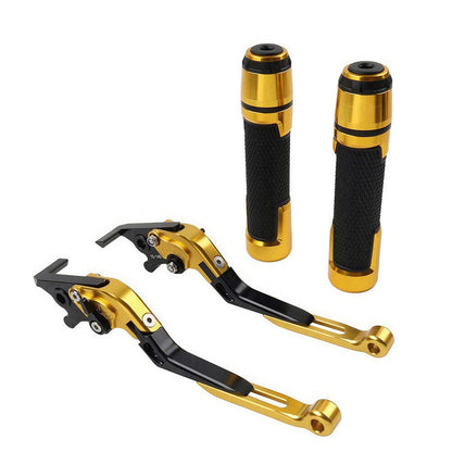 Gold Extendable Brake Clutch Levers Grip Set for Yamaha YZF R3 R25 (2015-2023)