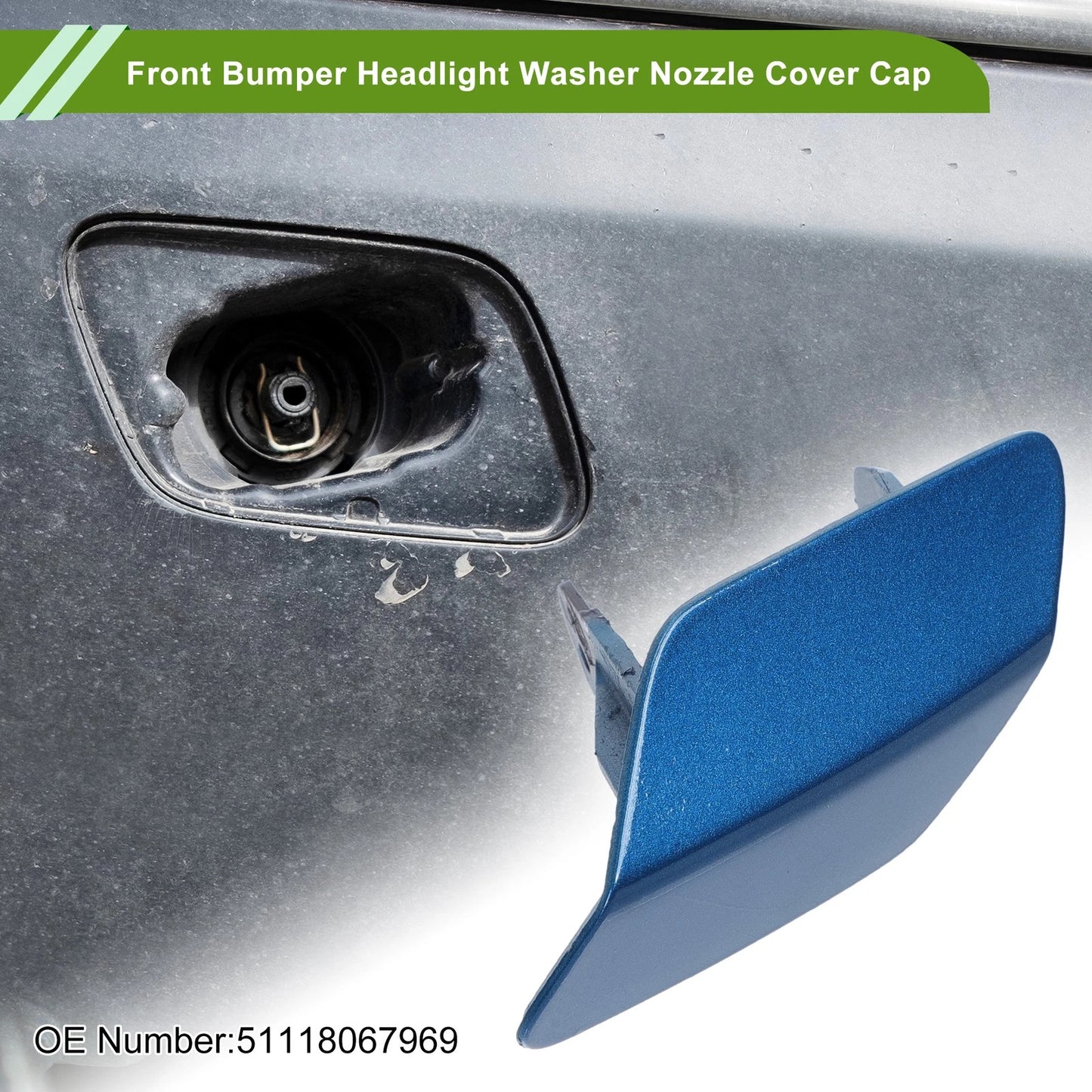 Front Left Washer Nozzle Cover Cap for BMW 320i (2013-2018) Blue
