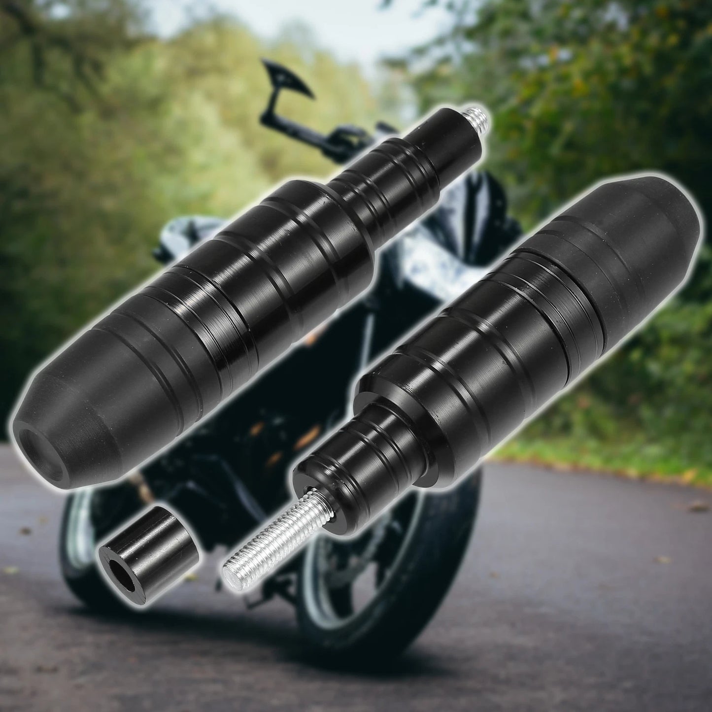 Motorcycle Frame Slider Exhaust Anti-Crash Protector for Honda  2 x Black