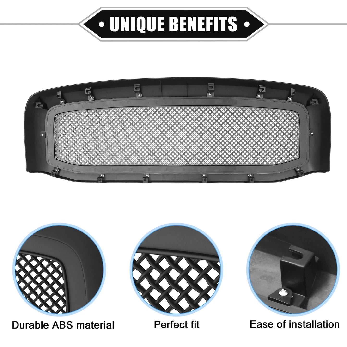 Front Grille Assembly for Dodge Ram 3500 (2006-2009) Matte Black