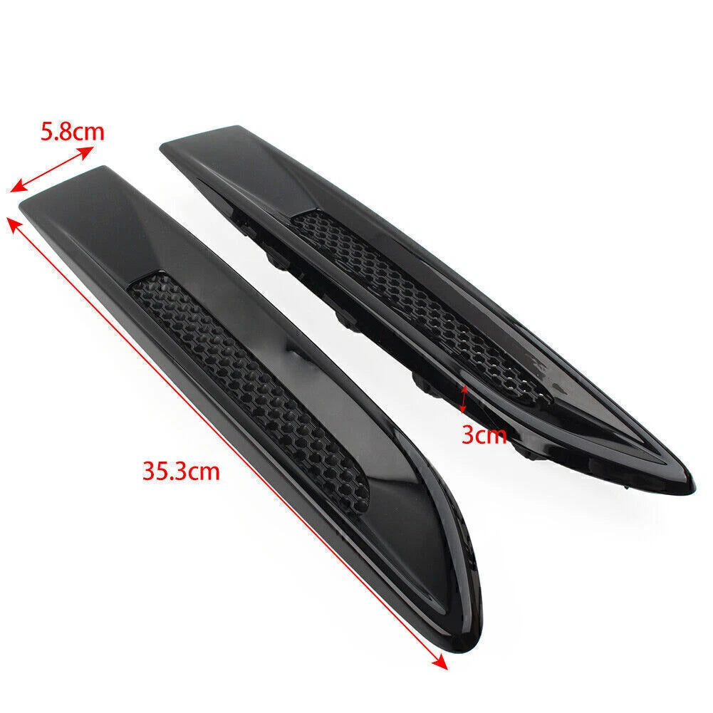 Black Front Side Fender Air Vent Grille Trim for Jaguar XE F-Pace (2015-2023)