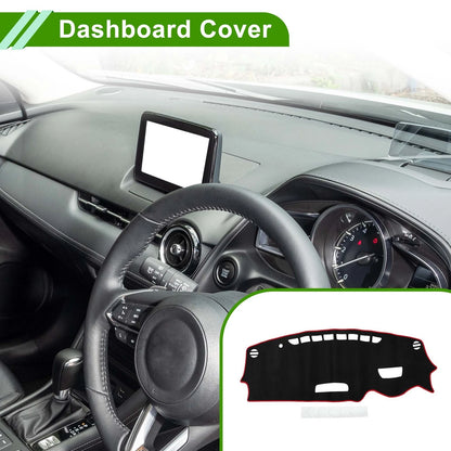 Dash Cover Mat for Mazda CX-3 (2016-2022) Sun Protector Pad Black Red