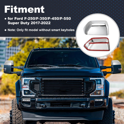 2 x Top Half Mirror Cover Caps & 4 x Door Handle Cover Trims for Ford Super Duty