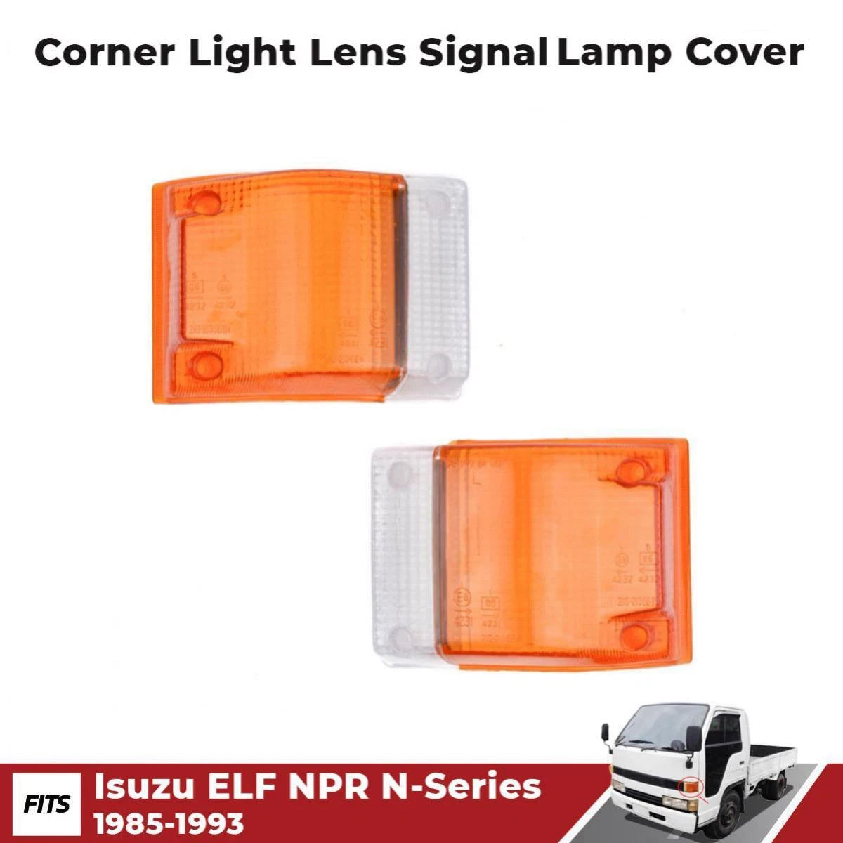 Corner Light Lamp Cover Lens Pair Fits Isuzu ELF NPR N-Series Truck 1985-93 D06