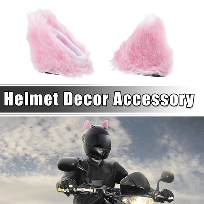 1 Pair Plush Cat Ears Shape Helmet Decoration for Bicycle Motorcycle
